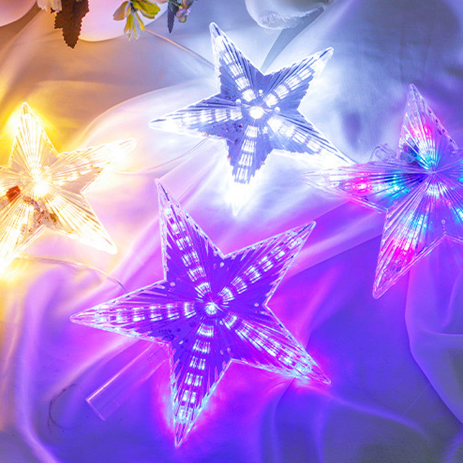 harmtty Xmax Christmas Tree Topper Light Star Tree Topper with 20 LED