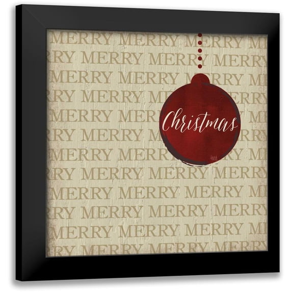 hartworks 15x15 Black Modern Framed Museum Art Print Titled - Christmas Ornaments I