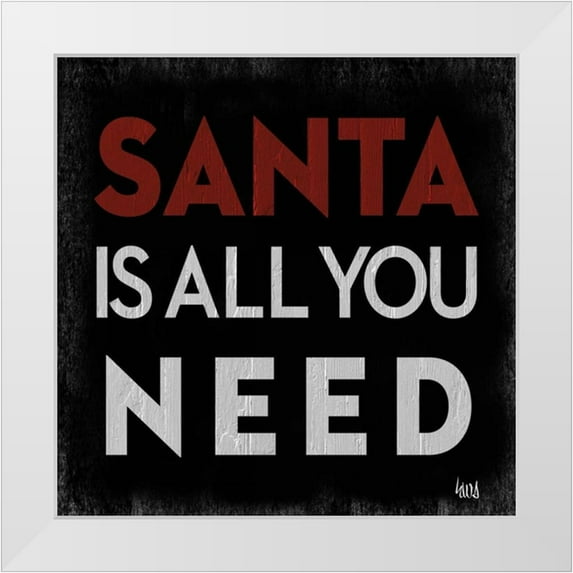 hartworks 20x20 White Modern Wood Framed Museum Art Print Titled - Santa Cheer I