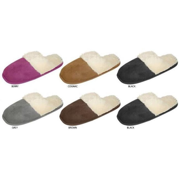 harve benard 1996967 Womens Microsuede Slippers with Faux Furfor Cuff & ft.bed - Case of 36