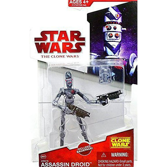 hasbro star wars the clone wars ziros assassin droid cw37 33/4 inch scale action figure