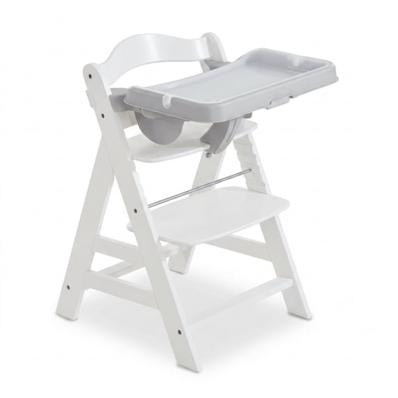 hauck Alpha+ Adjustable Booster High Chair and High Chair Tray Table, Grey