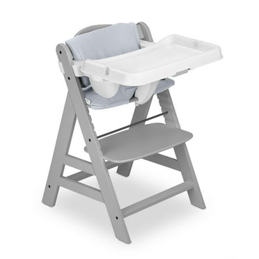 hauck Alpha+ Grow Along Wooden High Chair w/White Tray & Grey Cushion