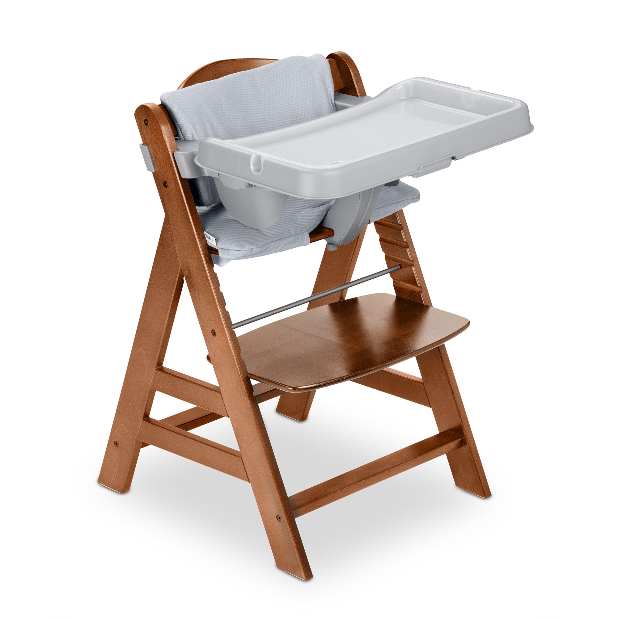 hauck AlphaPlus Grow Along Wooden High Chair w/Grey Tray Table