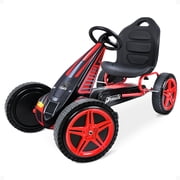 hauck Hurricane Racing Go Kart w/Low Profile Rubber Tires & Handbrake, Red