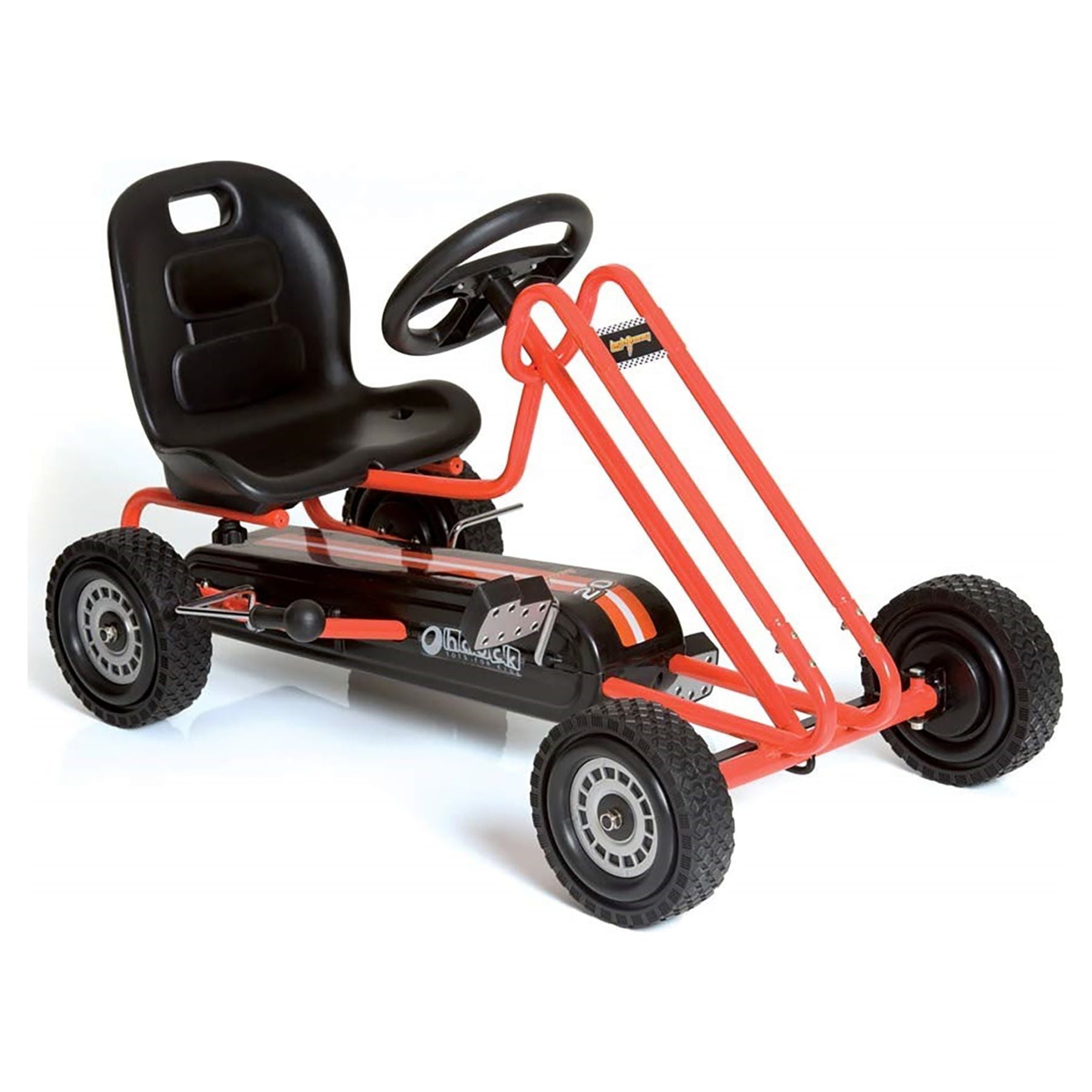 Orange Ergonomic Pedal Go Kart with Hand Brake