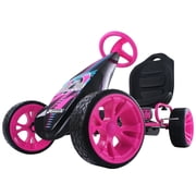 hauck Sirocco Go-Kart Kids Pedal Racing Cart Low Profile Rubber Wheel Ergonomic Seat, Pink