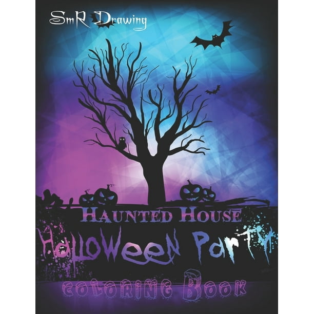 haunted house Halloween party coloring book: 50 Fun and Simple Drawing ...