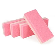hautllaif Foot Pumice Sponge Stone 4 Pack   Double Sided Pedicure Tool for Feet and Heels, Professional Callus Remover & Scrubber for Dead Skin, Coarse/Fine Dual Surface for Dry Feet pink