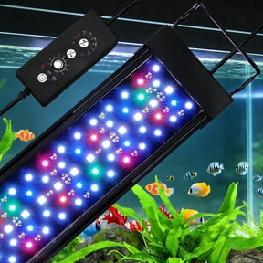 hautllaif LED Aquarium Light for 24-32 Inch Tank, 24/7 Mode Full Spectrum DIY Mode, IP68 Waterproof Extendable Bracket, Adjustable Timer & Brightness Memory Function