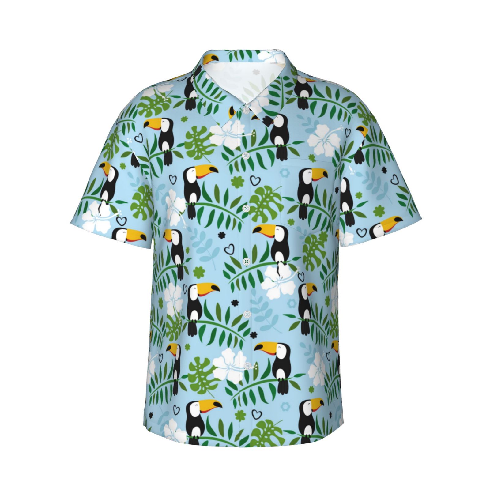 UOUA Men's Hawaiian Shirt – Casual Tropical Print Button-Down For Beach, Vacation & Summer - View #5