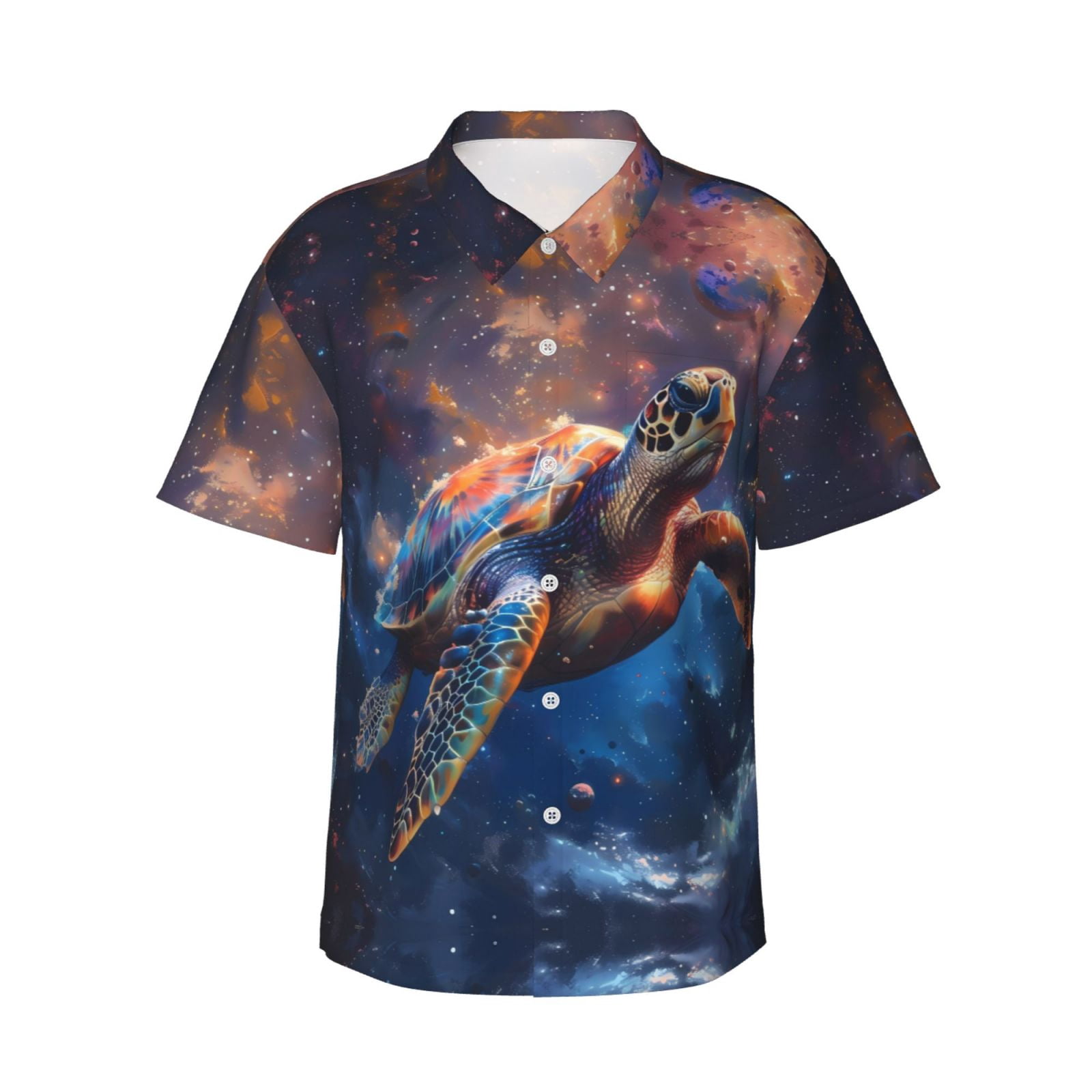 ReLuB Men's Funky Hawaiian Shirt - Graphic Print Button Down Beach Vacation Shirt
