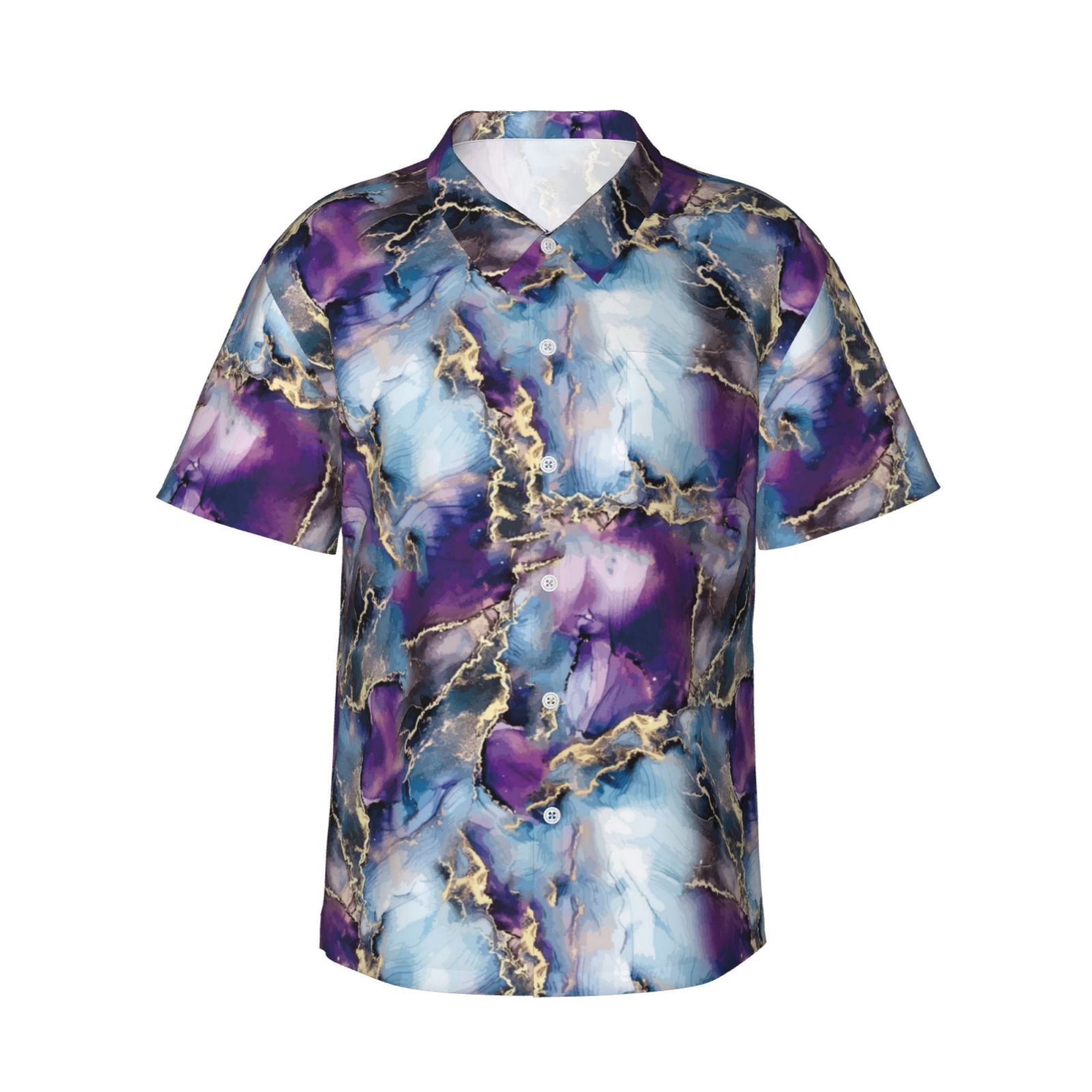 UOUA Men's Hawaiian Shirt – Casual Tropical Print Button-Down For Beach, Vacation & Summer - View #6