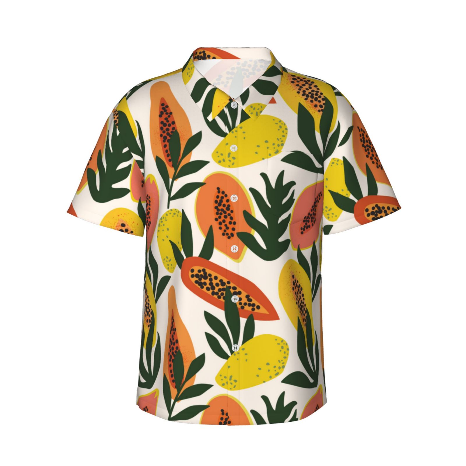 Lzzidou Men's Hawaiian Shirt - Short Sleeve Button Down Beach Shirt, Green Banana Leaf, Medium - View #6