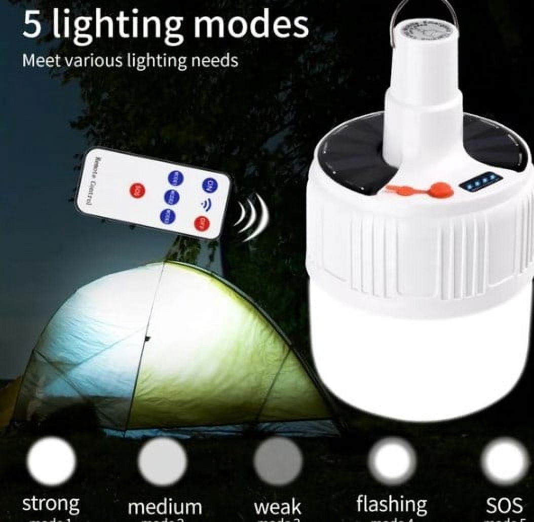 haxmnou camping solar rechargeable light remote bulb 24led tent fishing solar control camping light