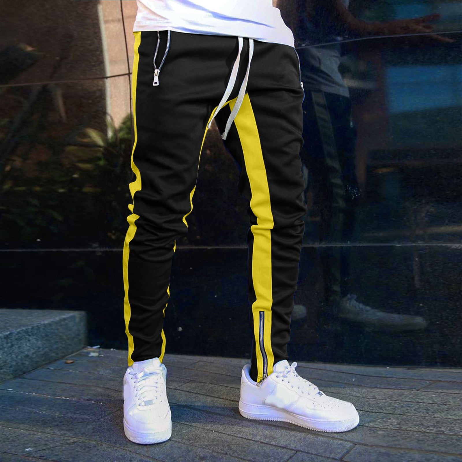 Yellow jogging bottoms hotsell