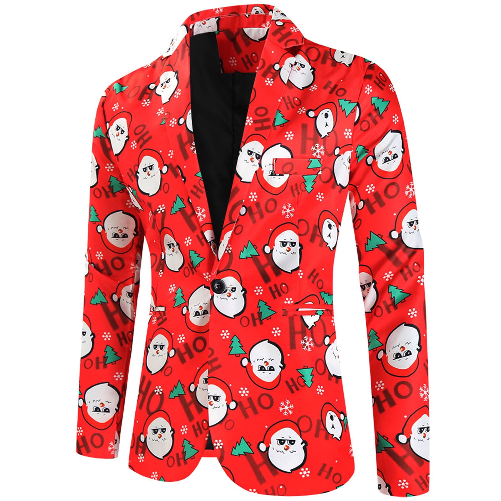 haxmnou men's christmas santa claus blazers shiny holiday new years