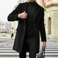 thumbnail image 1 of haxmnou men's classic notched collar single wool blend pea coat black xxl（Please Buy One Size Larger）, 1 of 8