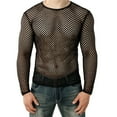 thumbnail image 1 of haxmnou men's long sleeve see through mesh fishnet t shirt casual muscle gym tee blouse black xl, 1 of 7