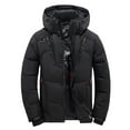 thumbnail image 1 of haxmnou men winter warm down jacket ski snow thick hooded puffer coat parka quilted black m, 1 of 5