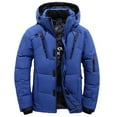thumbnail image 1 of haxmnou men winter warm down jacket ski snow thick hooded puffer coat parka quilted blue xl, 1 of 4