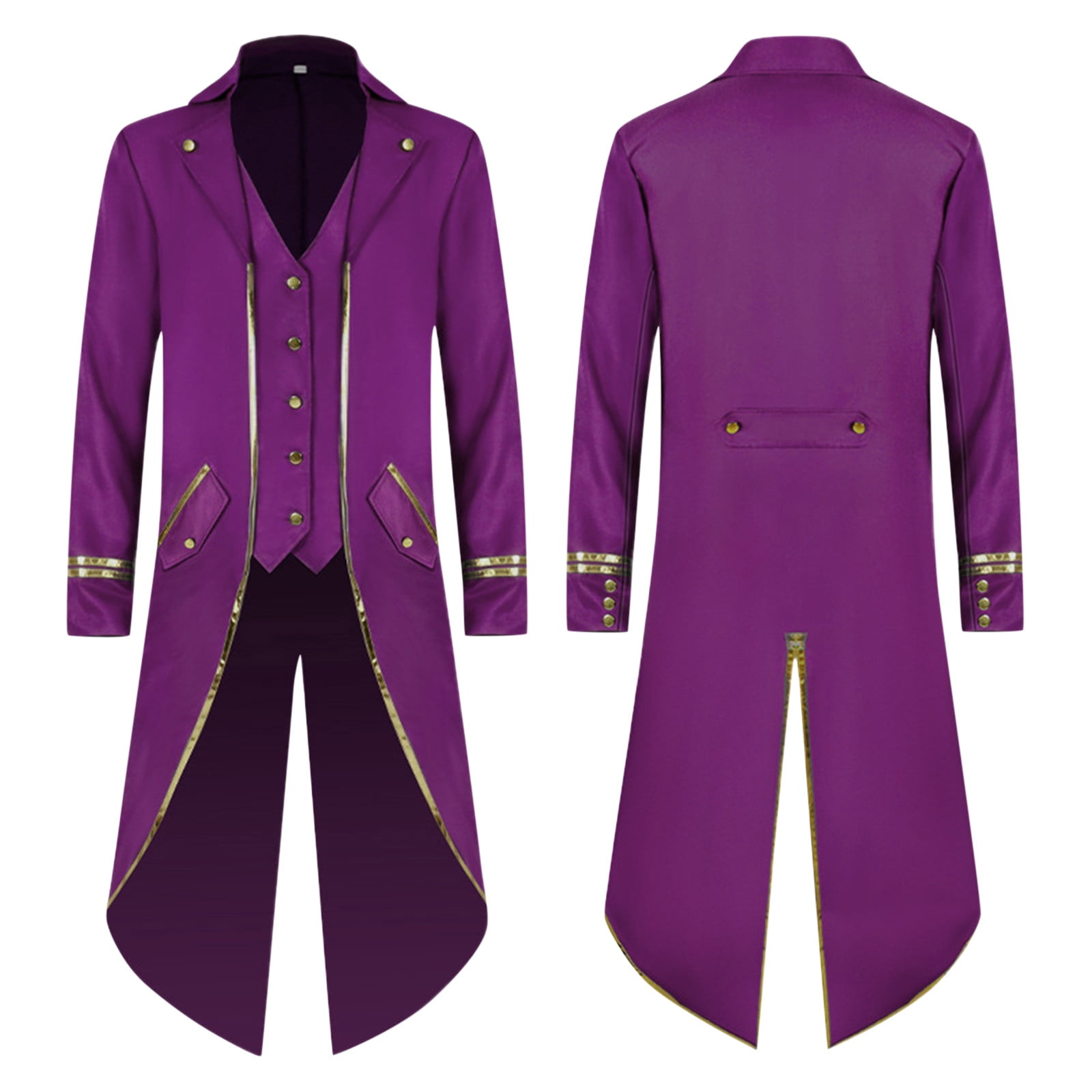 Steampunk pinstripe black mens tailcoat, purple silk vest - Limited  Availability - Ottavio Nuccio Gala