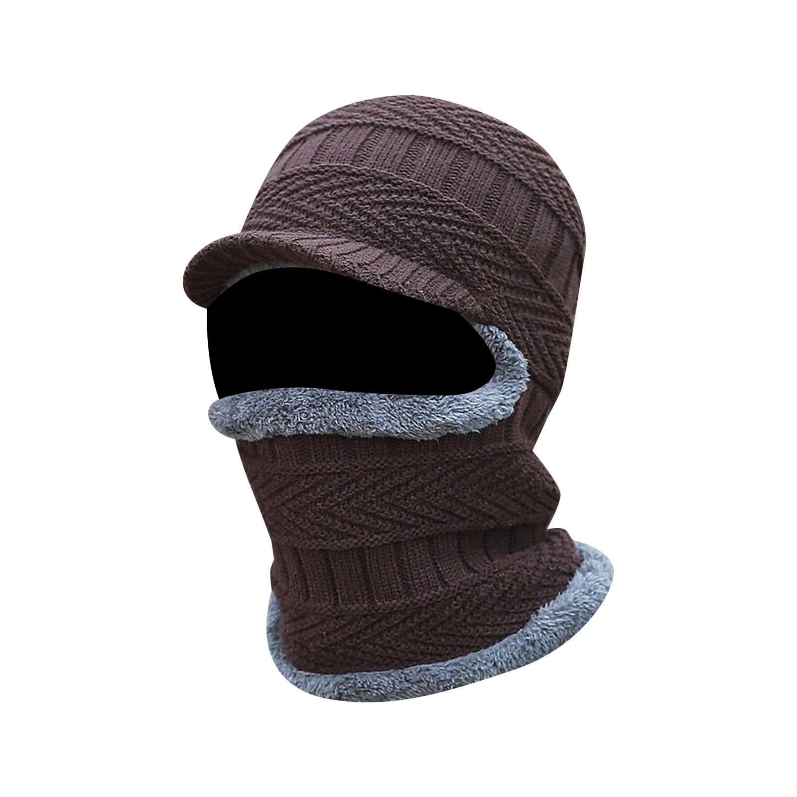 haxmnou soft thicken wool ski hat men warm hats neck warm winter wool hat set women men knitted cap scarf set