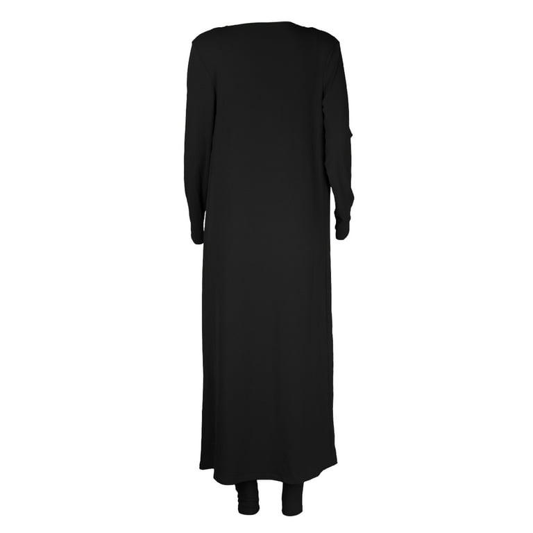 haxmnou women autumn suspender jumpsuit long sleeve loose long coats casual  women two piece bodysuit set black m 