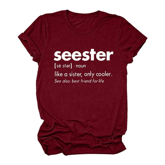 haxmnou women casual seester print t shirt round neck short sleeve tee tops tunic blouse xxl