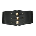 thumbnail image 1 of haxmnou women corset belt wide pu leather waist belt for daily punk dresses chest elastic waistband black, 1 of 6