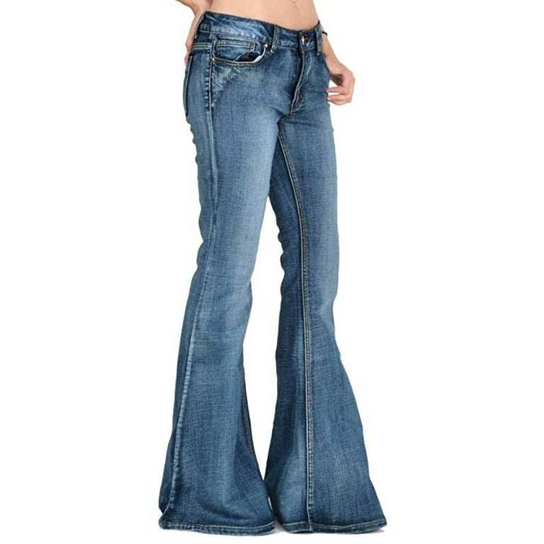 Necooer Women's Casual Flare Bell Bottom Jeans Destroyed Flare Denim Pants  for Women (Small,A-Blue) : : Clothing, Shoes & Accessories