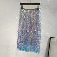thumbnail image 1 of haxmnou women fashion casual sequins loose skirt party high waist a line skirt pink l, 1 of 7