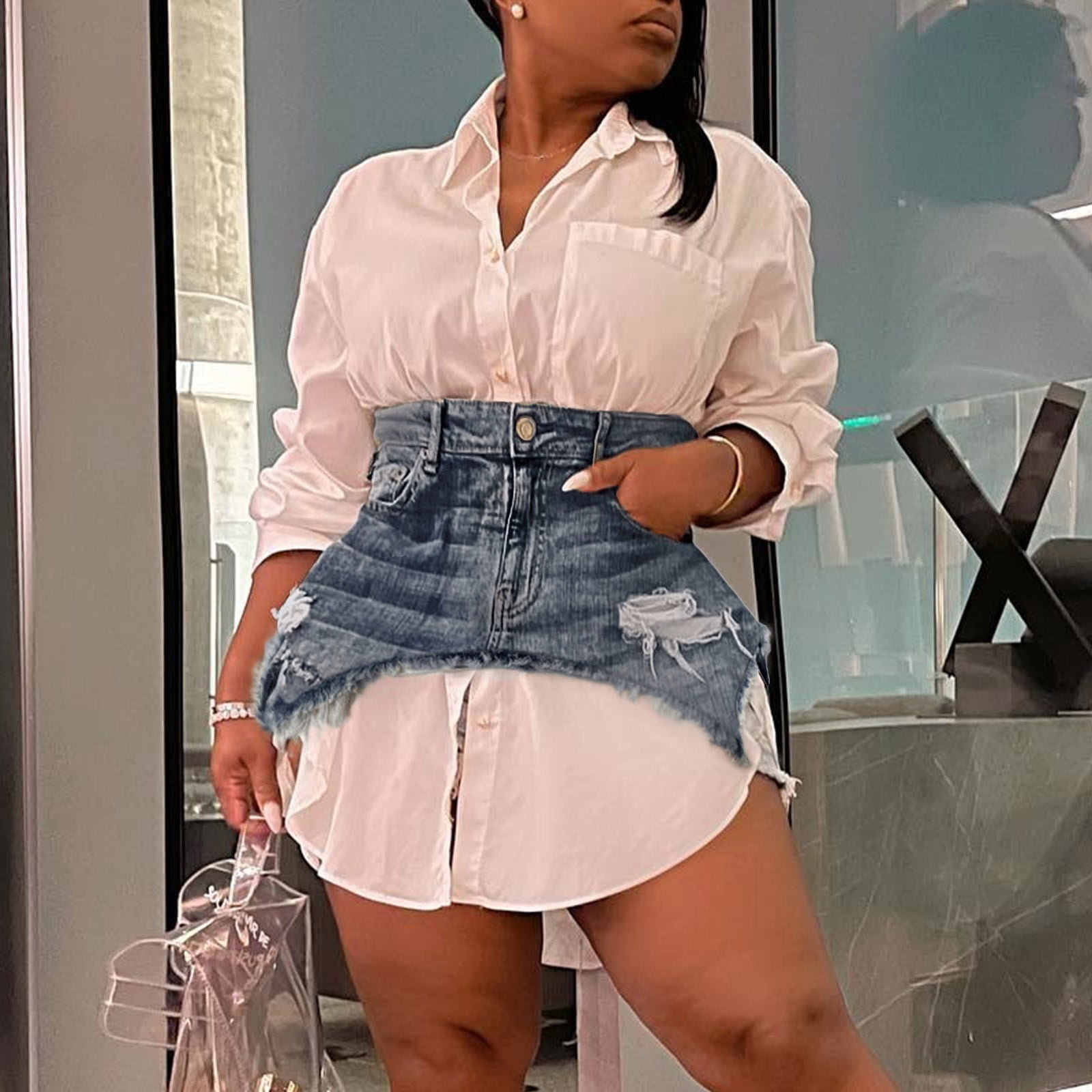 Skirt Outfits Ripped Jean Skirt Queen Mini Cross Your Mind Denim