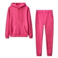 thumbnail image 1 of haxmnou womens sweatsuits tracksuit two piece outfits casual solid color jogging sweat suits matching jogger pants set Hot Pink XXL, 1 of 7