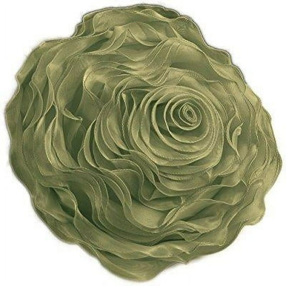 hayley rose chiffon decorative throw pillow, 16 inch round, sage green