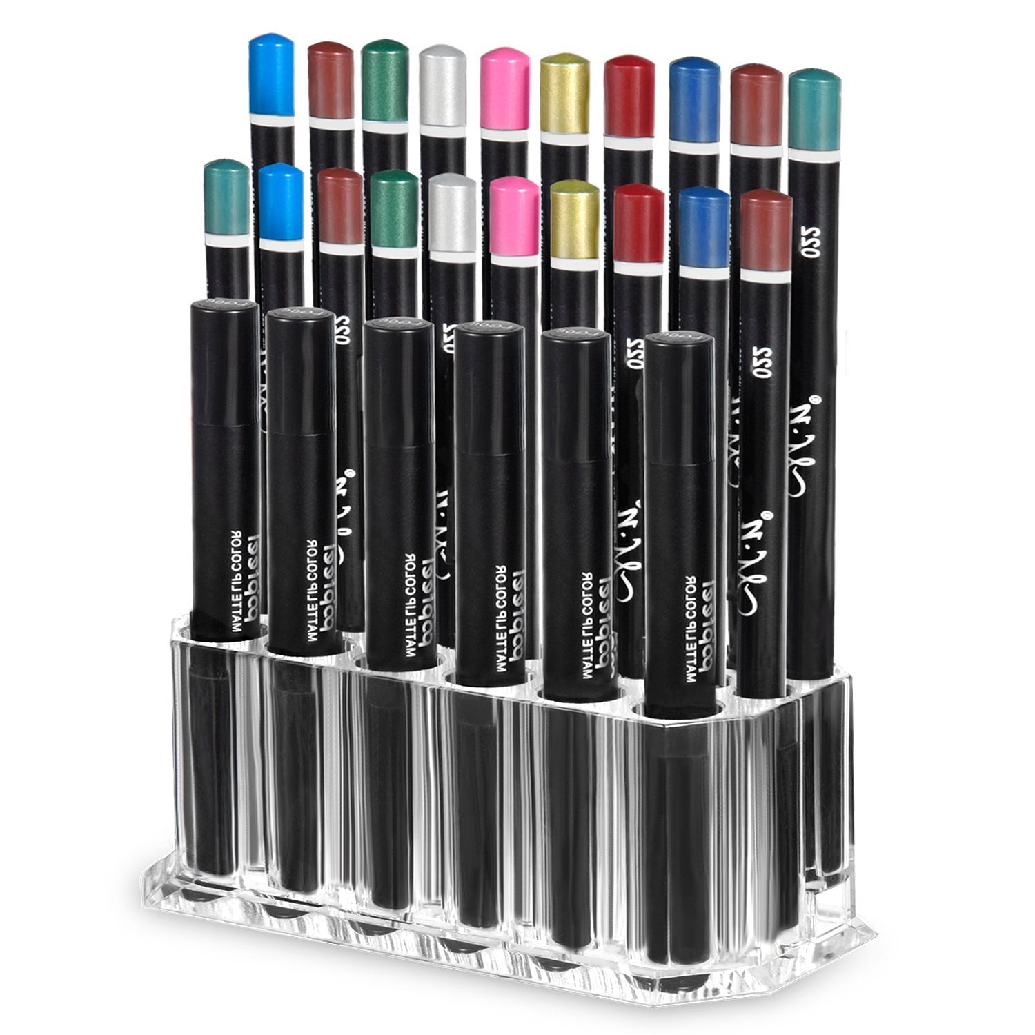 26 Slots Small Acrylic Eyebrow Mascara Cosmetic Makeup Pencil Holder Lip  Liner Organizer Compact