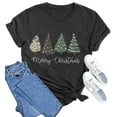 thumbnail image 1 of hcihgzr Merry Christmas Shirts for Women Funny Xmas Tree Graphic T-Shirt Casual Holiday Tee Tops(L,10 Dark Grey), 1 of 1