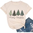 thumbnail image 1 of hcihgzr Merry Christmas Shirts for Women Funny Xmas Tree Graphic T-Shirt Casual Holiday Tee Tops(L,8 Apricot), 1 of 1
