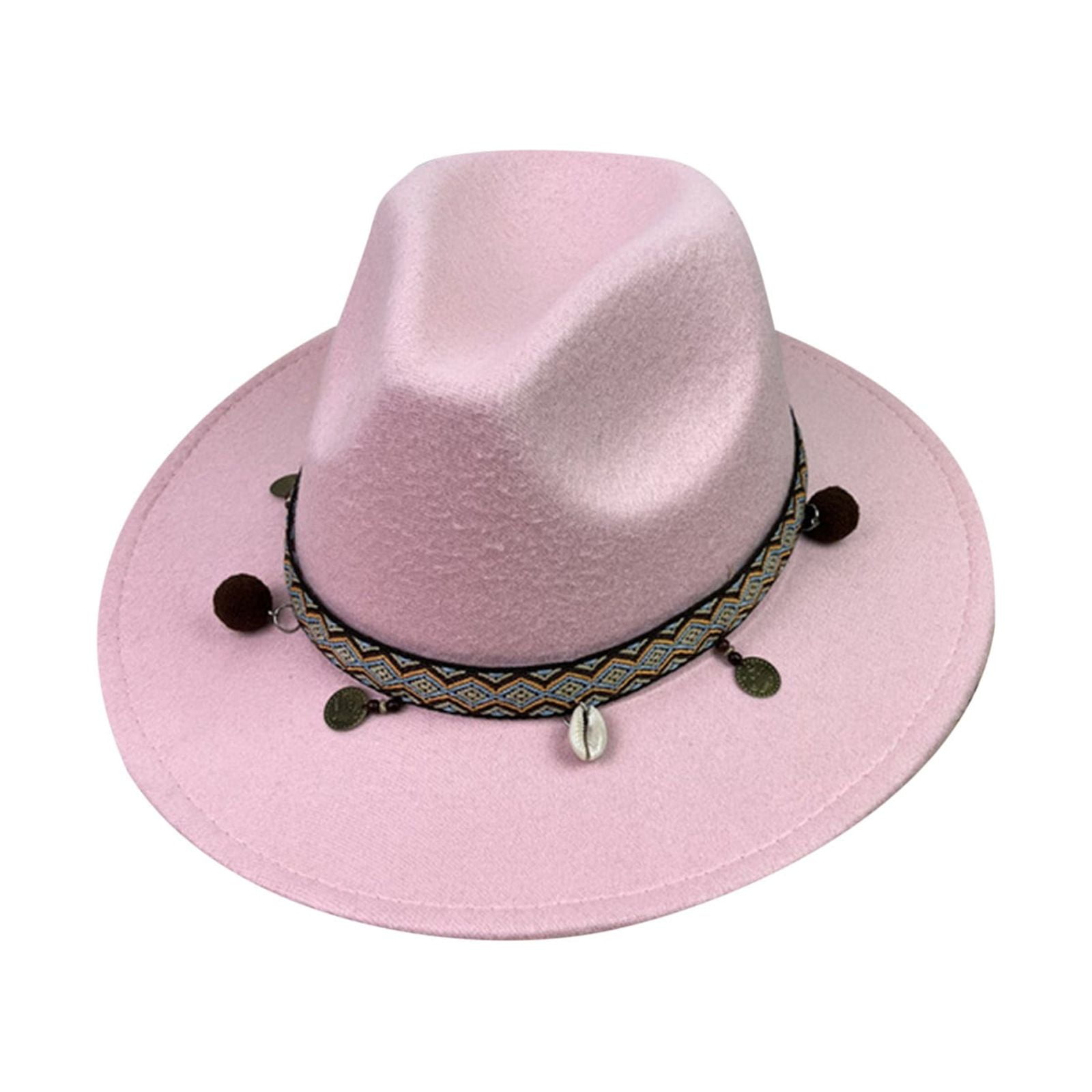 hcuribad Cowboy Hat,New 2024 Unisex Panama Flat Rim Large Brim ...