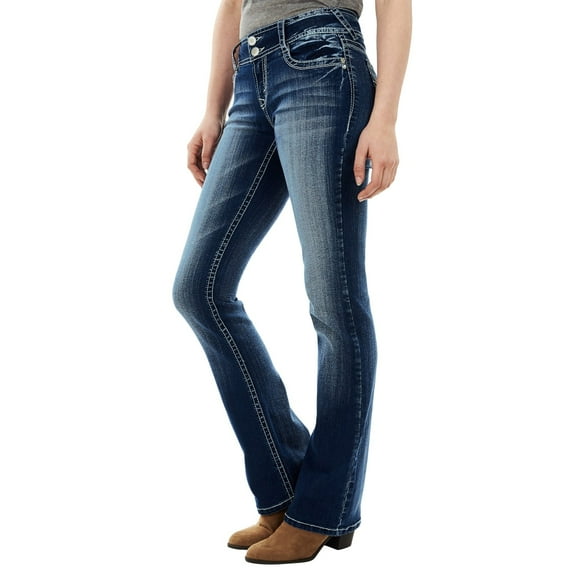hcuribad Jeans for Women,2024 Women's Casual Slimming Double Breasted Embroidered Sweet Curve Jeans Trousers,Judy Blue Jeans,High Waisted Jeans,() Blue L