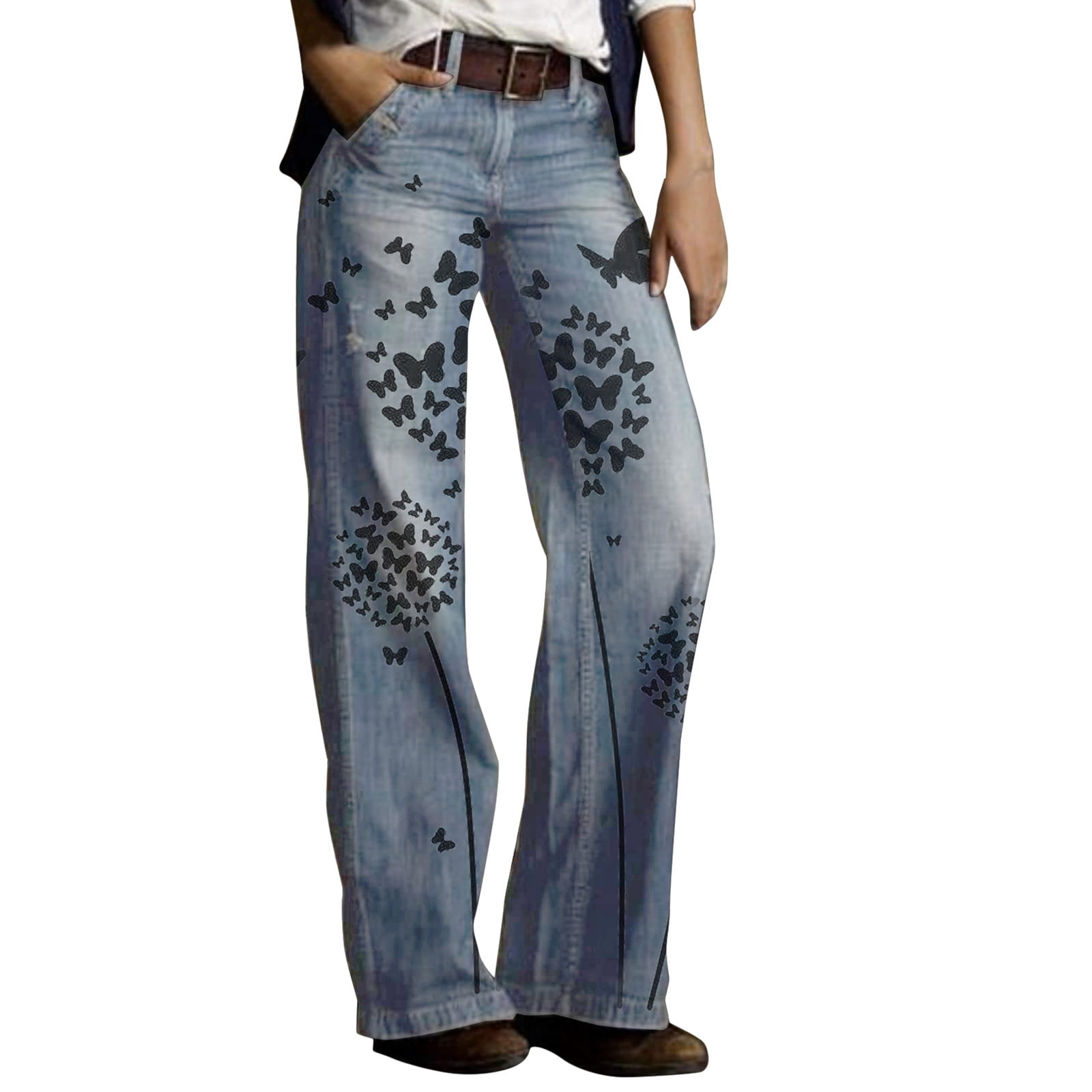 hcuribad Wide Leg Jeans,New 2024 Women's Retro Fashion Casual Mid Waist ...