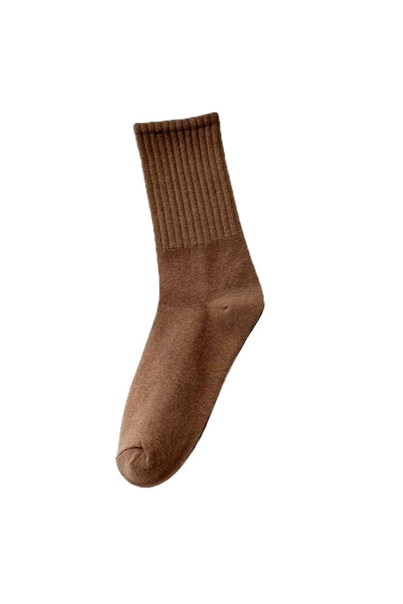 Mens Clothing,2024 New Arrival Unisex Solid Color Lightweight Comfortable Breathable Sweat Absorbing Cotton Pile Athletic Socks,Mens Socks,Crew Socks,Running Socks,(Clearance) Brown One Size