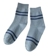 hcuribad Mens Socks, Men Warm Socks Man Stripe Socks Solid Color Men Winter Socks, Fuzzy Socks, Darn Tough Mens Socks Blue One Size