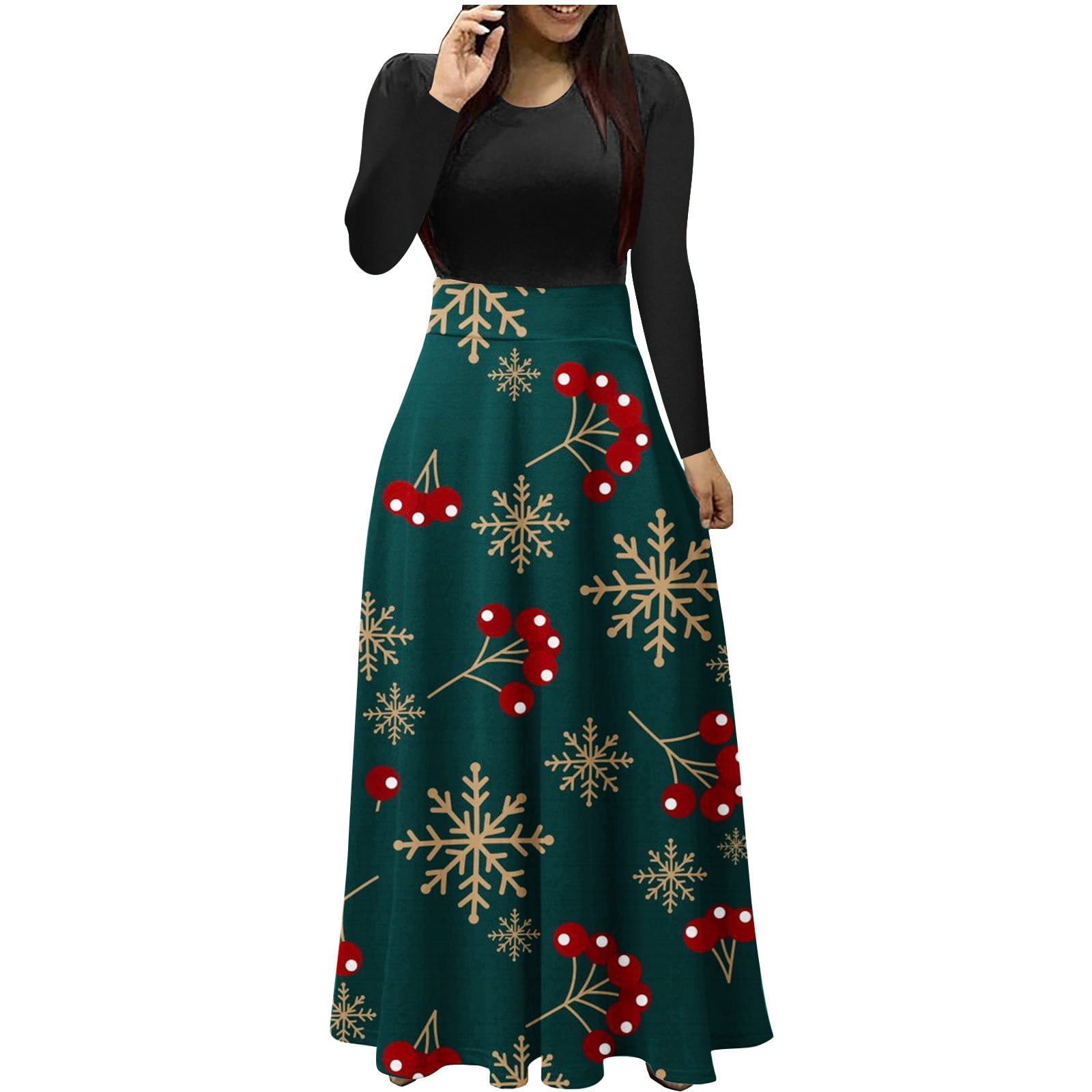 hcuribad Plus Size Dresses for Curvy Women,2024 New Women's Long Sleeve