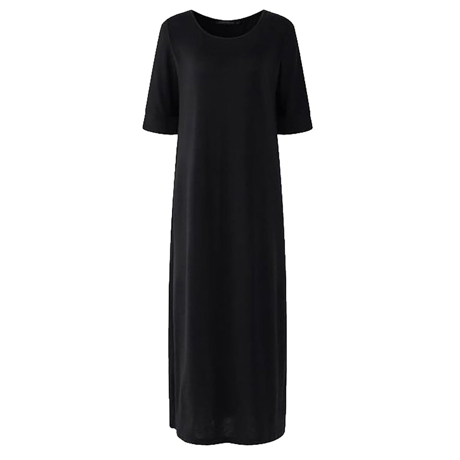 hcuribad Plus Size Dresses for Curvy Women,2024 New Women's Solid Color