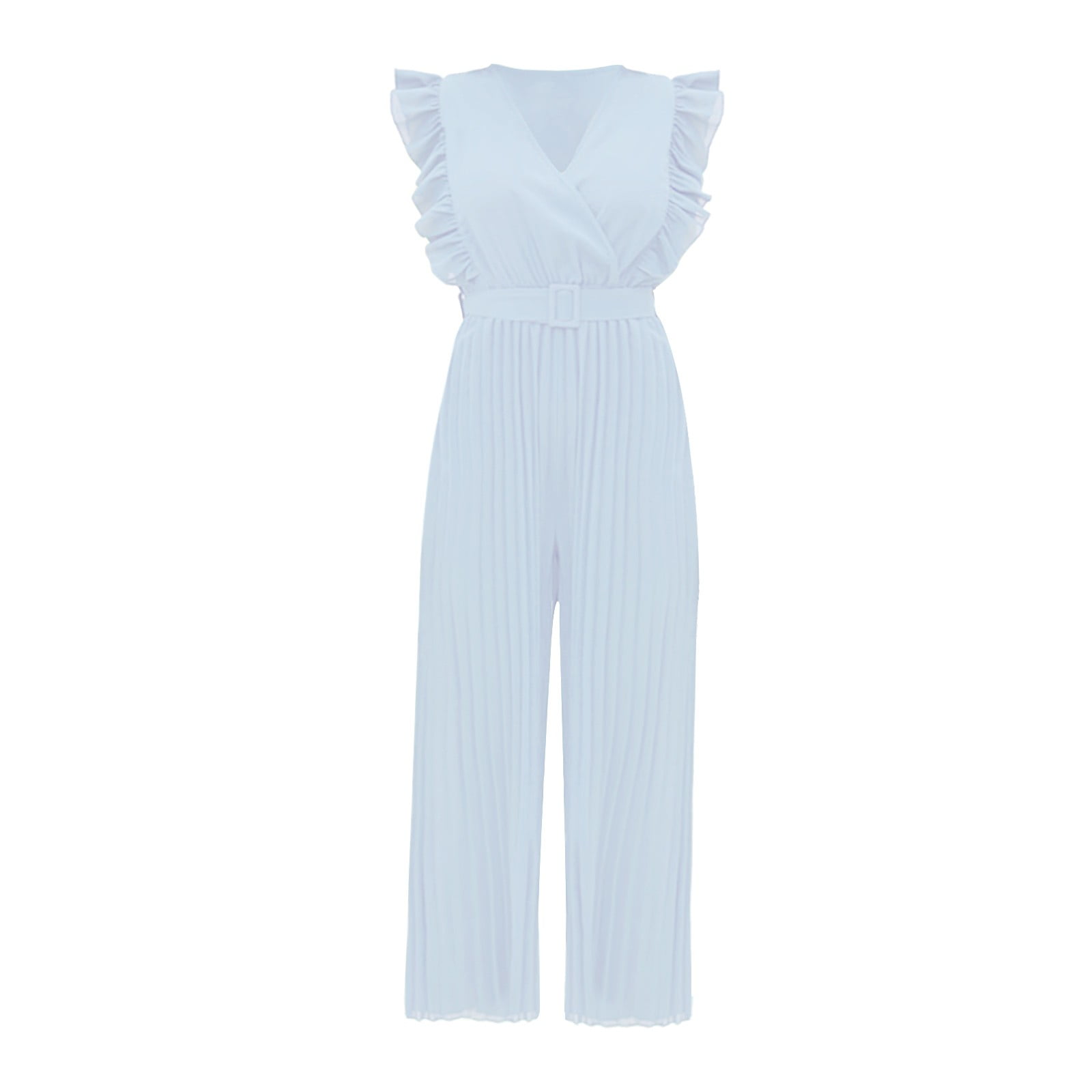 Women’s Coffee Sleeveless Pleated Jumpsuit