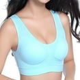 thumbnail image 1 of hcuribad Push Up Bras for Women,2024 New Women's Soft Compression Full Supportive High Impact Yoga Sports Bra Plus Size Fitness Bra,Womens Underwear,Bralettes for Women,() Light Blue 3XL, 1 of 2