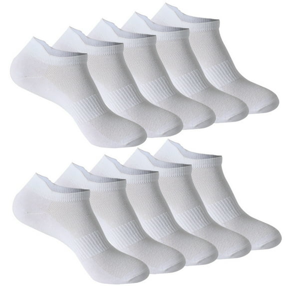 hcuribad Socks for Women, 10 Pairs of Summer Sports Style:Casual Solid Color Breathable Thin Socks, Fuzzy Socks, Ankle Socks for Women White M