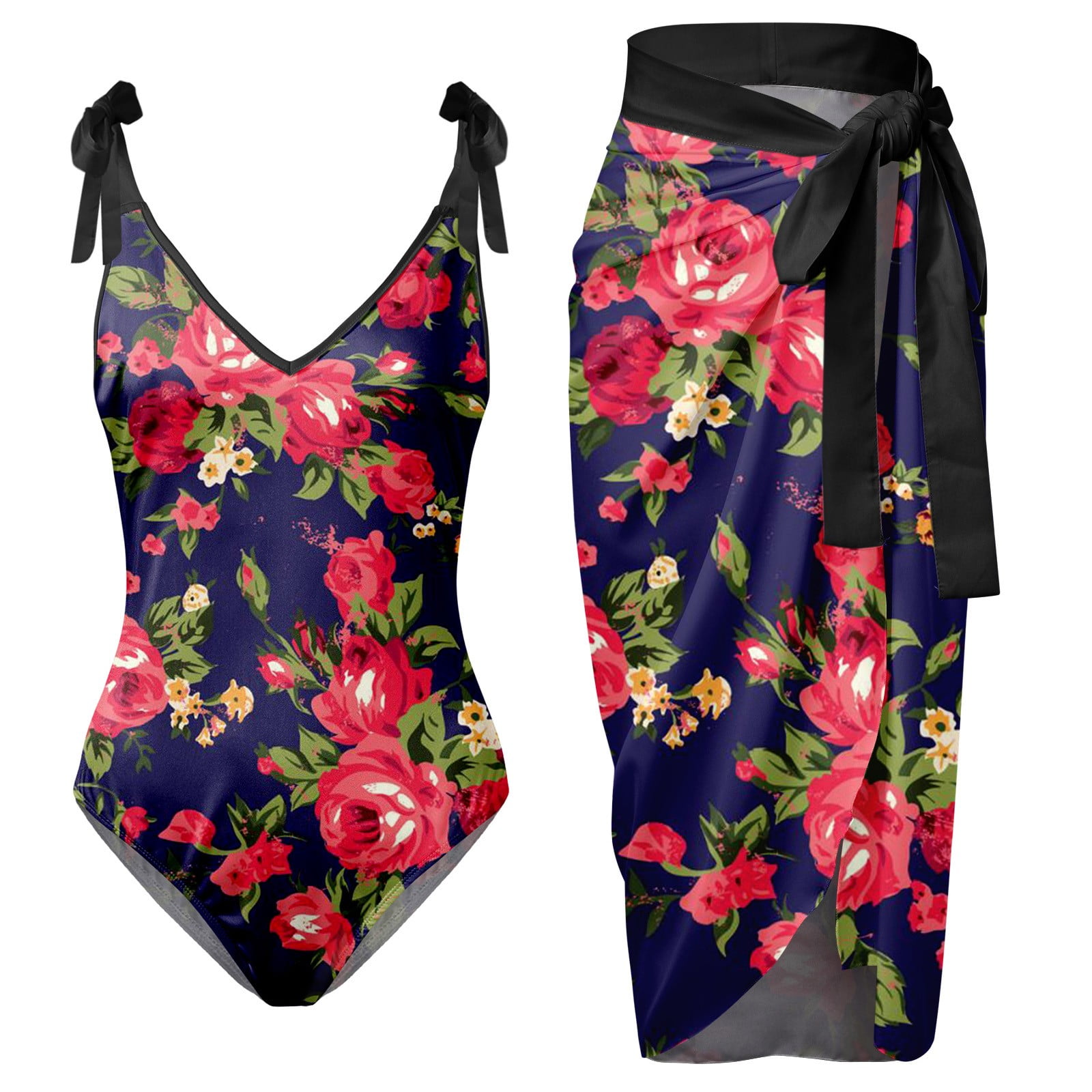 hcuribad Swim Suits 2024,Women's 'sV Neck Flower Printed Swimsuit
