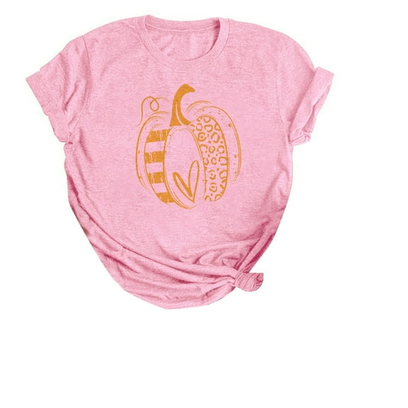 hcuribad T Shirts for Women Plus Size Tops Womens Fall T Shirts Funny Short Sleeve Halloween Graphic Tees Tops Summer Tops Womens Tops Pink XXL